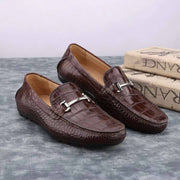 Crocodile Shoes Men's  Crocodile Leather Slip-On Bit Loafers