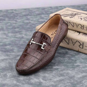 Crocodile Shoes Men's  Crocodile Leather Slip-On Bit Loafers