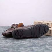 Crocodile Shoes Men's  Crocodile Leather Slip-On Bit Loafers