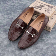 Crocodile Shoes Men's  Crocodile Leather Slip-On Bit Loafers