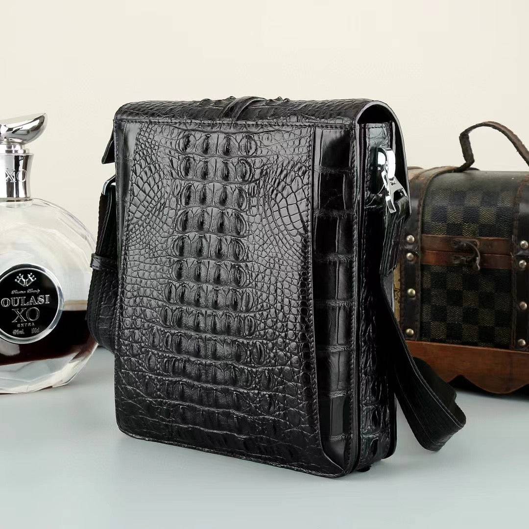 Men's Genuine Crocodile Leather Cross Body Bag