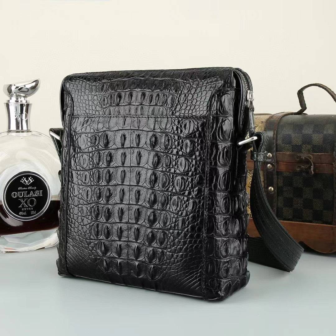 Men's Genuine Crocodile Leather Cross Body Bag