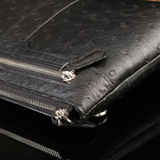 Men's Genuine Ostrich Leather Clutch Bag Black