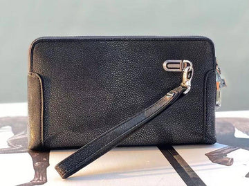Men'sPearl Stingray Leather Business Double Code Lock Wallet With Wrist Strap Clutch Bag