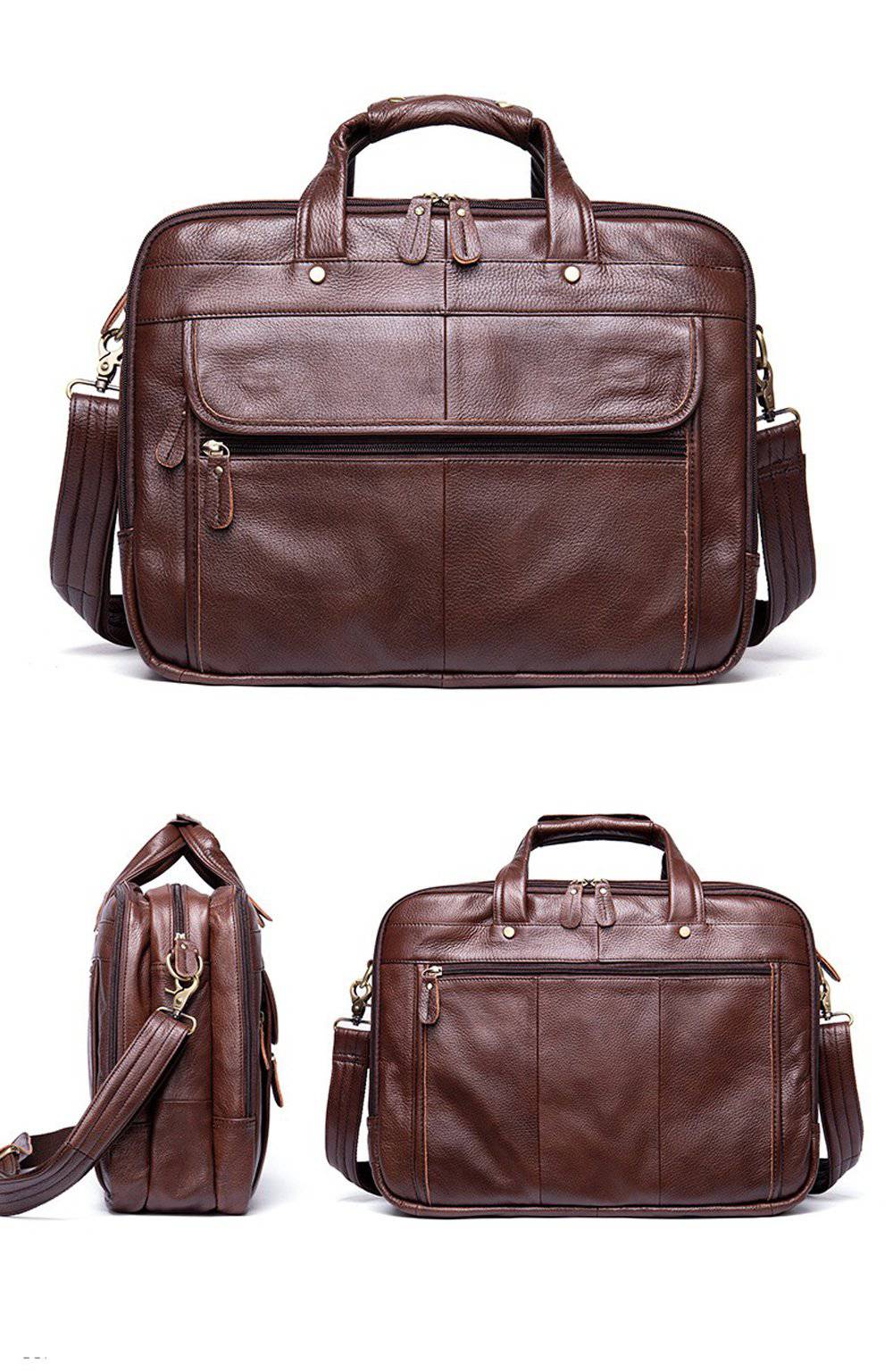 Mens Briefcase Leather Handbag 15' Laptop Buiness Messenger Shoulder Bag