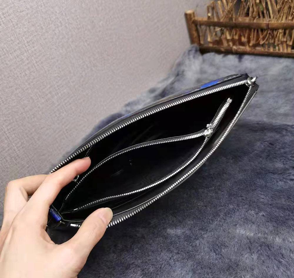 Mens Genuine Crocodile Skin Leather Clutch Vintage Multi Color