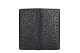 Mens Ostrich Leather Large Volumn Credit Card Clutch Wallet Bags