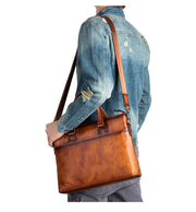 Mens Vintage Leather Buiness Briefcase Shoulder Cross Body Bag   2769