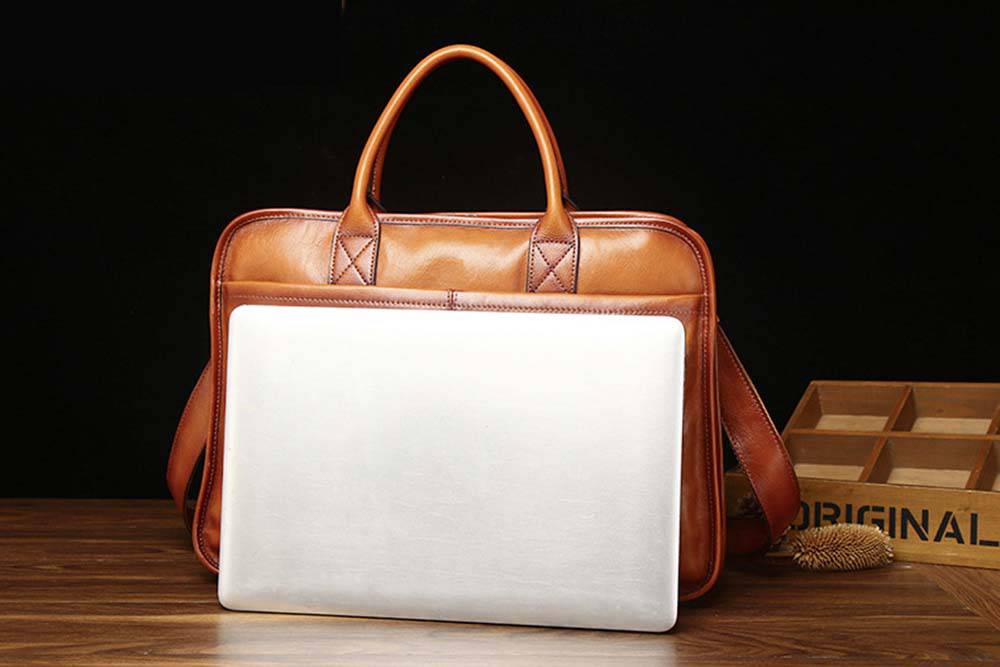 Mens Vintage Leather Buiness Briefcase Shoulder Cross Body Bag   2850