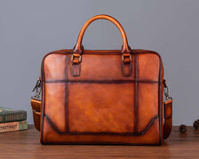 Mens Vintage Leather Buiness Briefcase Shoulder Cross Body Bag   2855