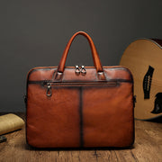 Mens Vintage Leather Buiness Briefcase Shoulder Cross Body Bag  Large Volumn 2800