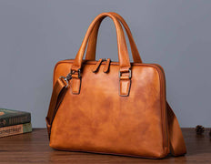 Mens Vintage Leather Buiness Briefcase Top Handle  Shoulder Cross Body Bag   2860