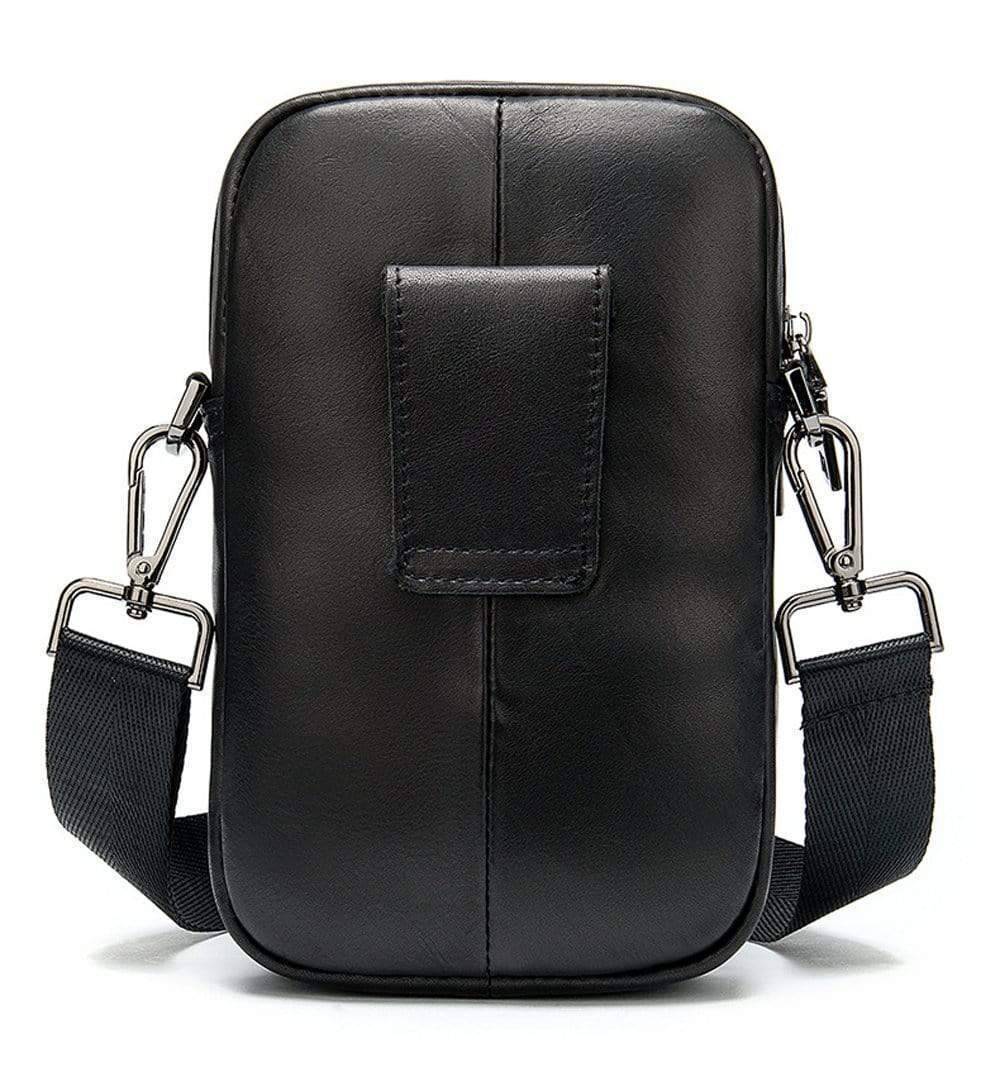 New Fashion Genuine Leather Men's Daily Use Belt Mobile Waist Cossbody Sport Shoulder Bags.