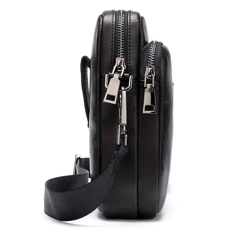 New Fashion Genuine Leather Men's Daily Use Belt Mobile Waist Cossbody Sport Shoulder Bags.