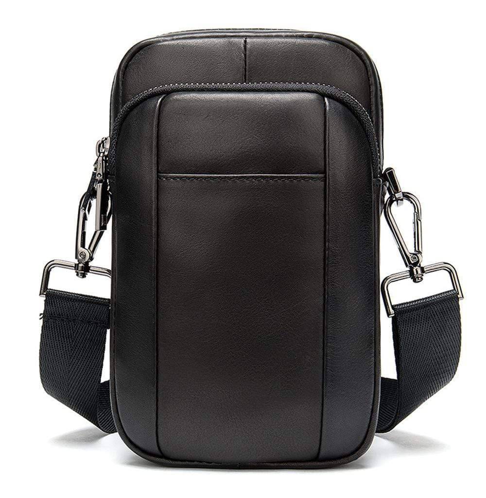 New Fashion Genuine Leather Men's Daily Use Belt Mobile Waist Cossbody Sport Shoulder Bags.