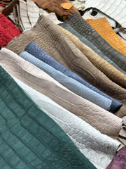 Preorder Nubuck Crocodile Leather Slippers For Ladies