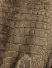 Preorder Womens Genuine Crocodile Skin Leather Top Handle Canvas Bag Large