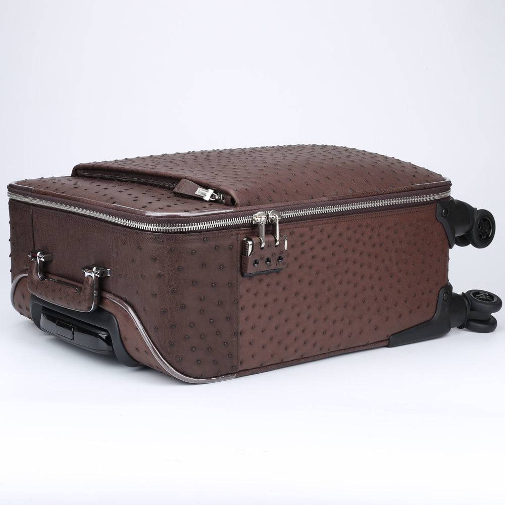 Ostrich  Leather 4-Wheeled Travelling Luggage Bags