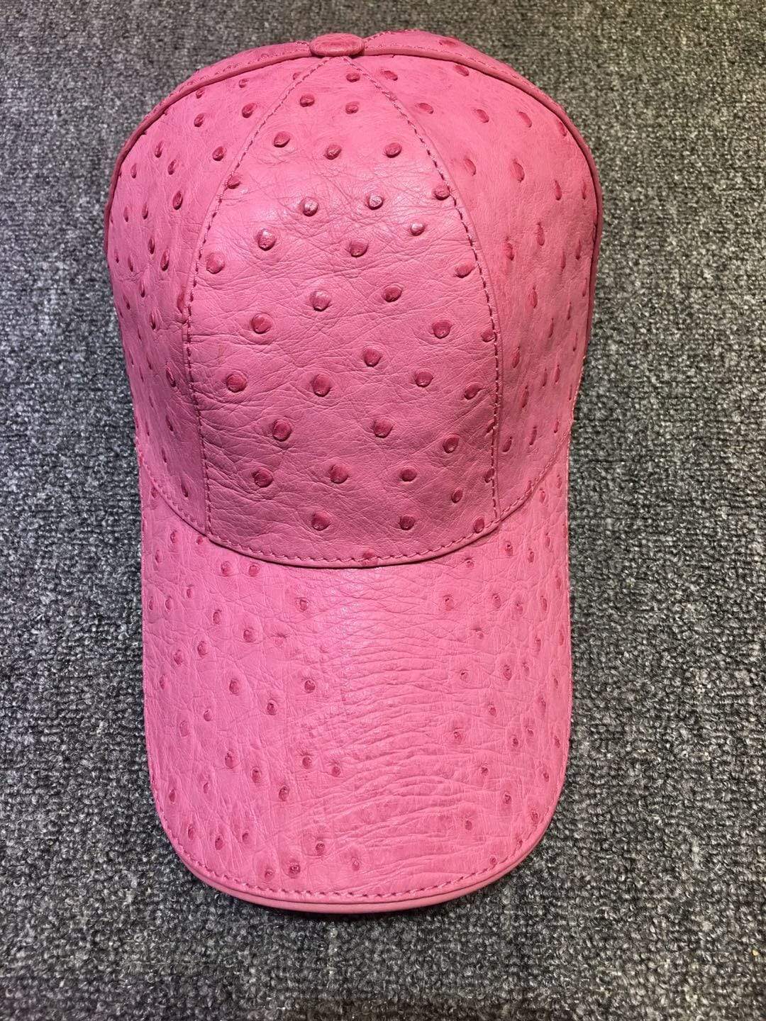 Ostrich Leather Strap back Baseball Cap Pink