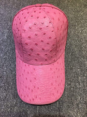 Ostrich Leather Strap back Baseball Cap Pink