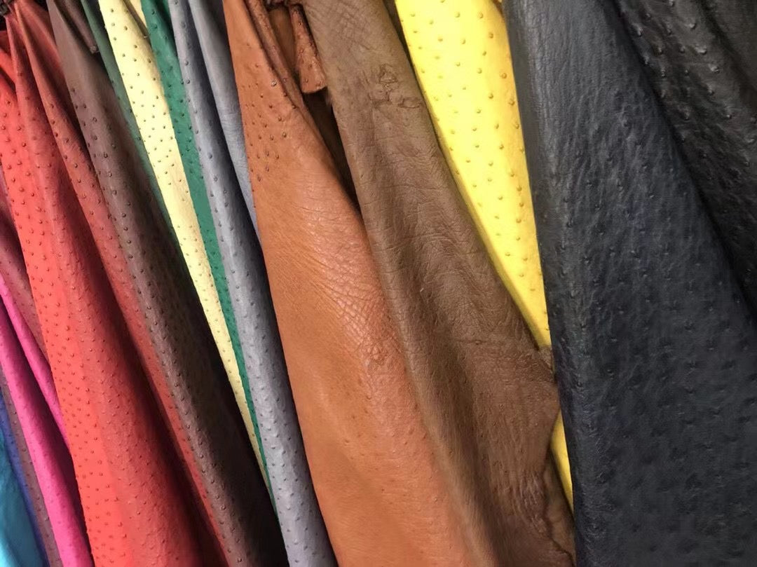 Ostrich Skin Leather Slippers Men's Ostrich Skin Leather Slippers