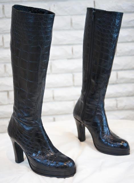 Preorder Crocodile Belly Leather  Long Boots