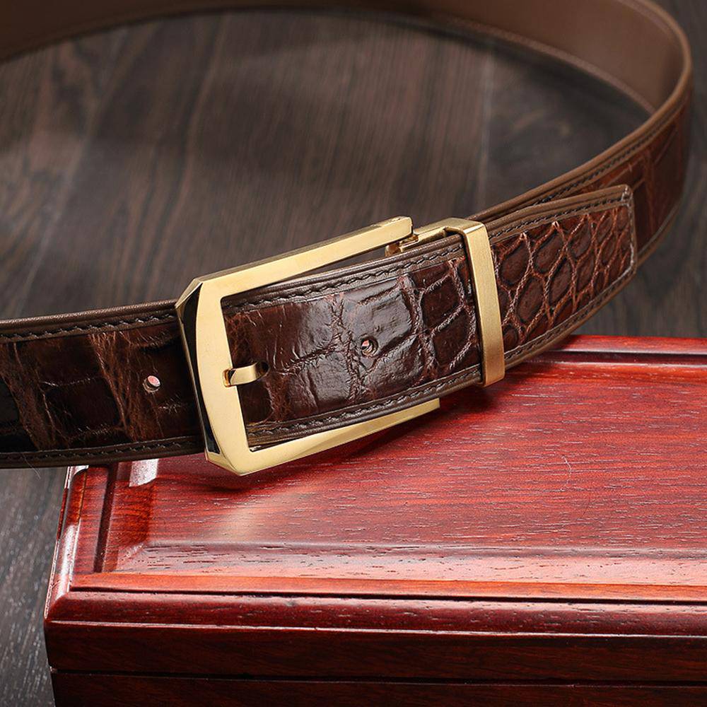 Preorder Crocodile Skin Belly Leather Belt  Without Buckle