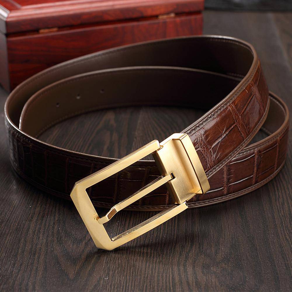 Preorder Crocodile Skin Belly Leather Belt  Without Buckle