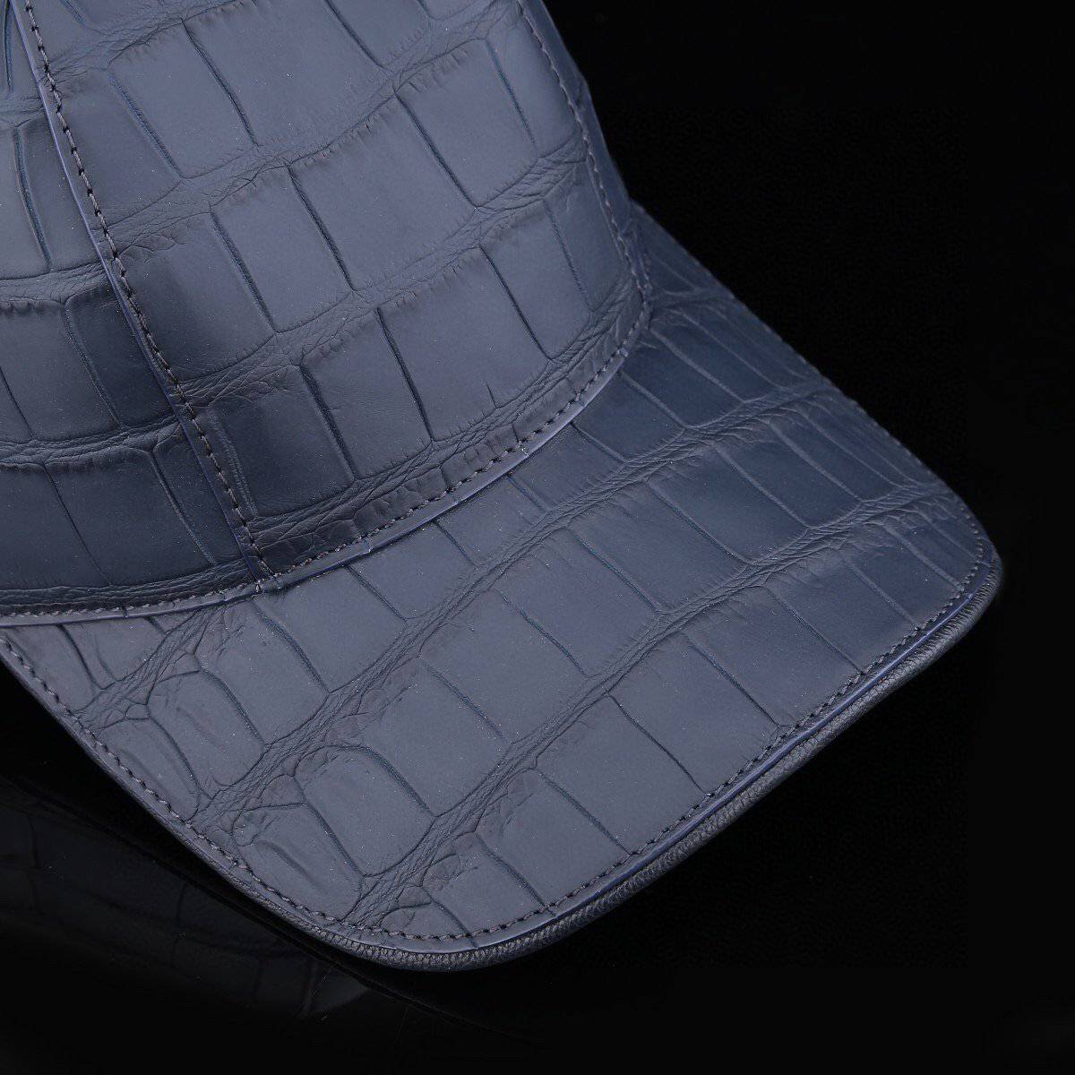 Preorder Crocodile Skin Leather Baseball Cap Blue