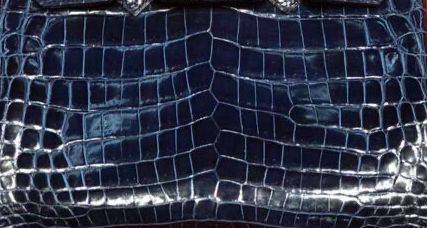 Preorder  Genuine Crocodile  Shiny Leather Briefcase Business Bags Dark Blue