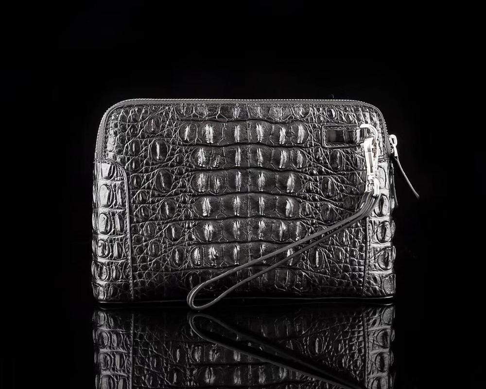 Preorder Men's Crocodile Cluthes Handbag Bag Coin Purse,Crocodile Bone Leather Clutches With Shoulder Strap