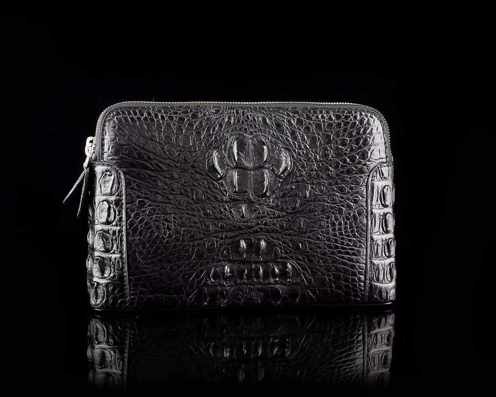 Preorder Men's Crocodile Cluthes Handbag Bag Coin Purse,Crocodile Bone Leather Clutches With Shoulder Strap