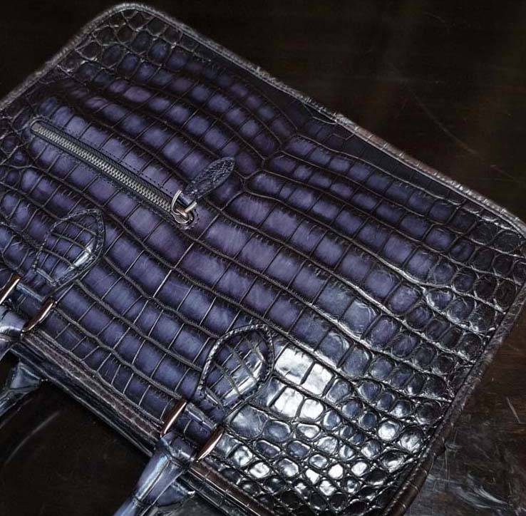 Preorder Mens Genuine Crocodile Skin Leather  Briefcase Bag