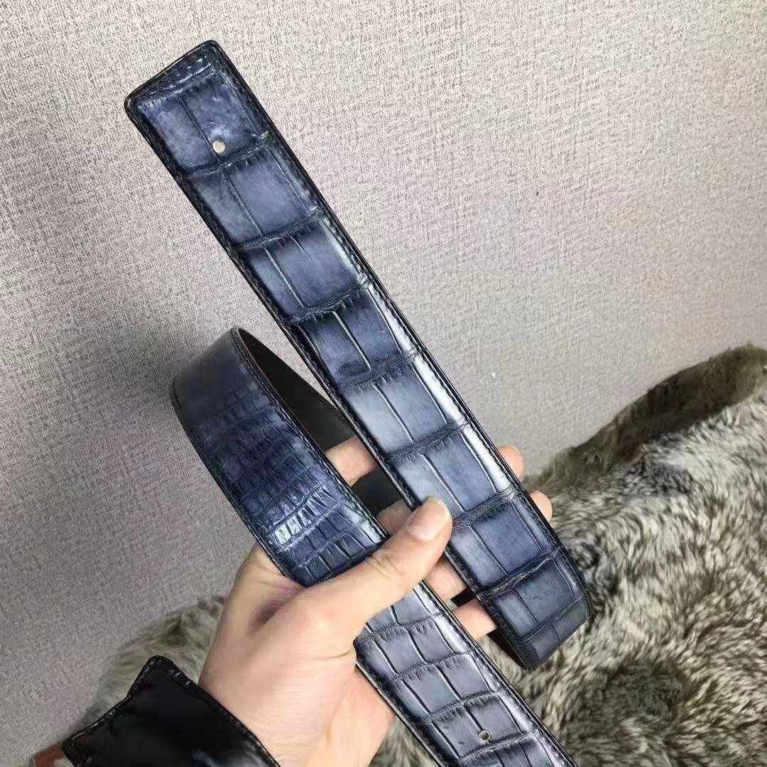 Preorder Vintage Hand Painted Crocodile  Leather Belt