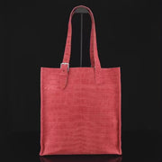 Unisex Sanded Genuine Crocodile Skin Leather Large Shopper Tote Bag