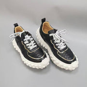Crocodile Shoes Python Leather Rubber Platform Sneakers