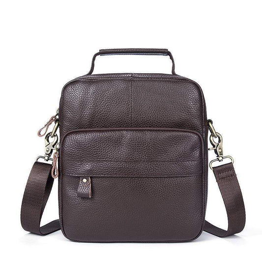 Rossie Viren Brown Men's Leather Messenger Bags Business Crossbody Shoulder Bag