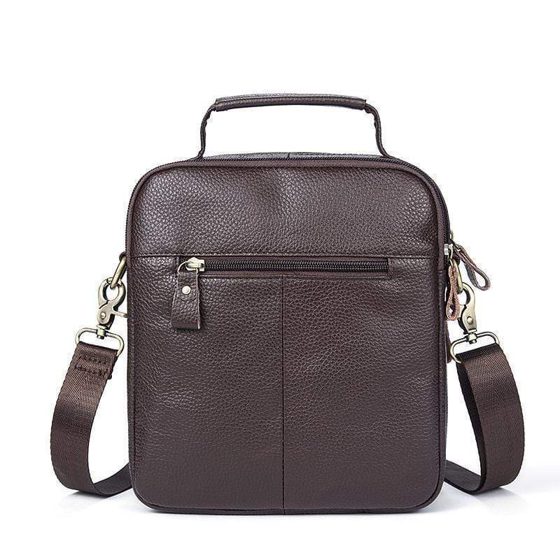 Rossie Viren Brown Men's Leather Messenger Bags Business Crossbody Shoulder Bag