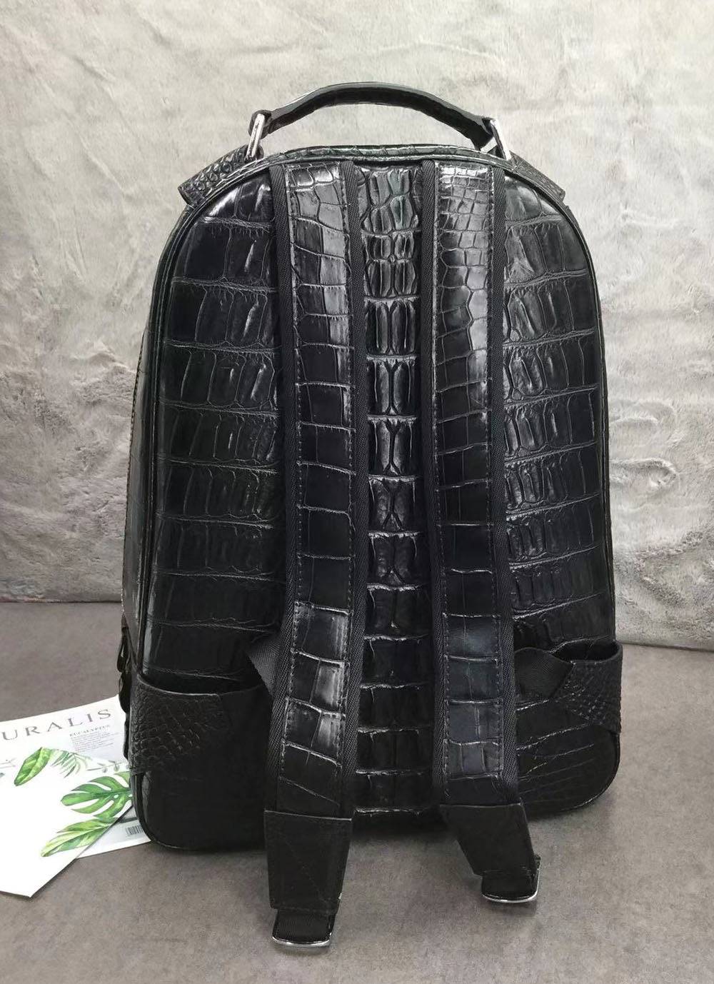 Rossie Viren Crocodile Skin Leather Backpack Large