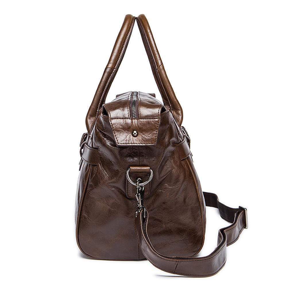 Rossie Viren  Leather Duffle Travel Bag