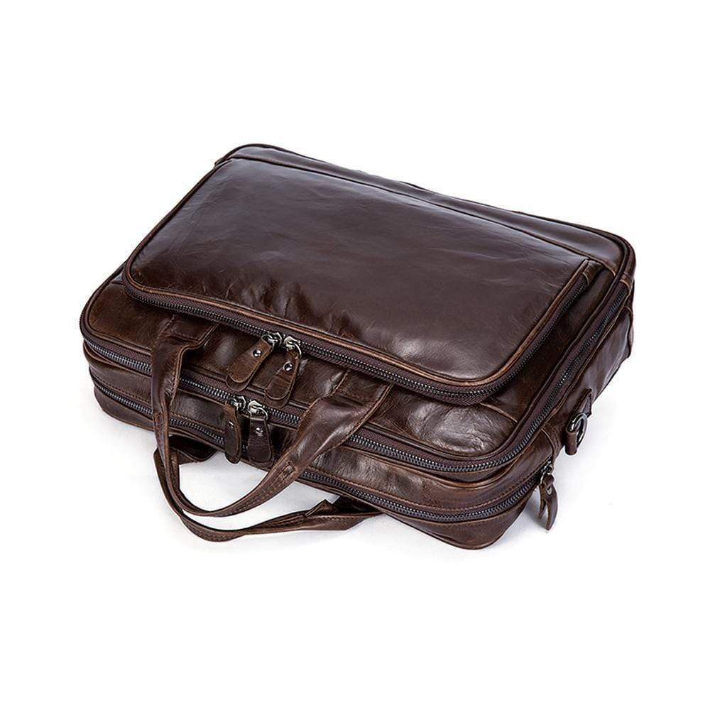 Rossie Viren  Leather Laptop Bag Mens Briefcase Messenger Bag Mens Portfolio Slim Bag