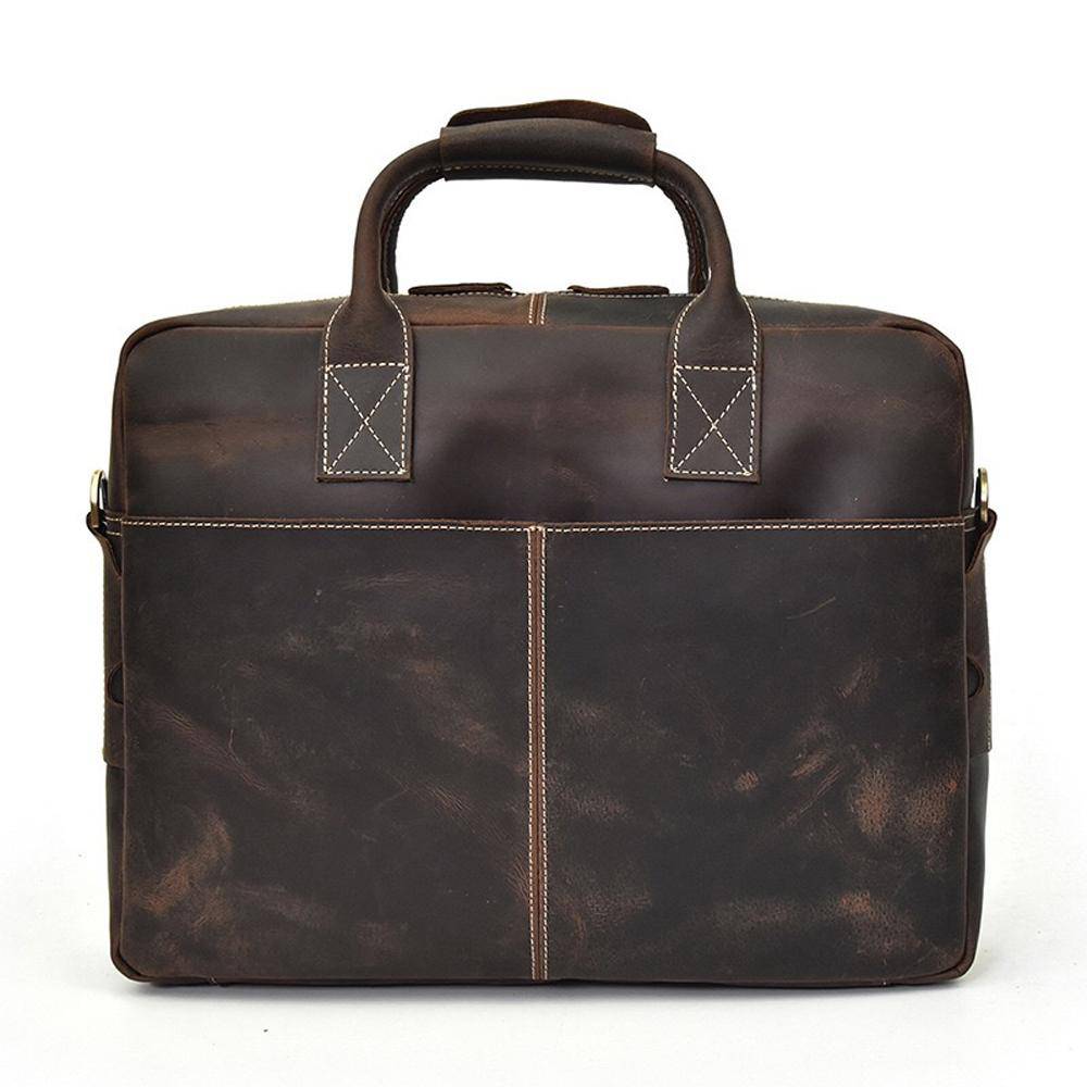 Rossie Viren  Men's Large  Vintage Brown Leather Briefcase / Leather Satchel / Leather Travel Bag /Leather Messenger Bag