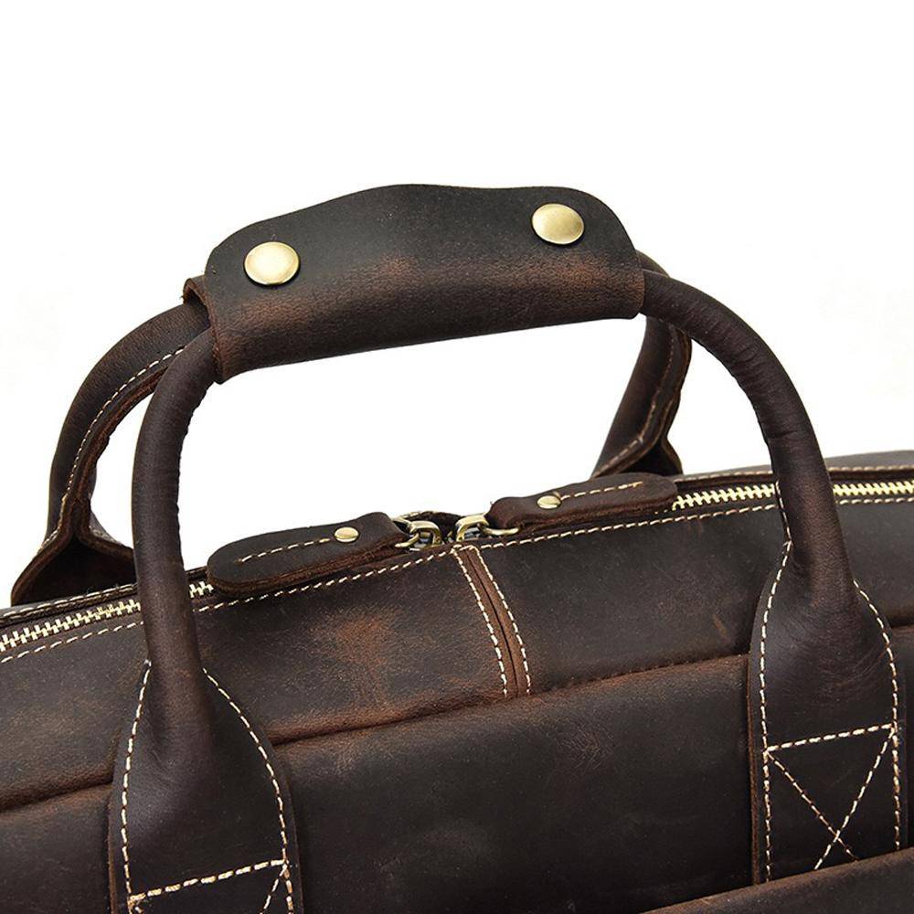 Rossie Viren  Men's Large  Vintage Brown Leather Briefcase / Leather Satchel / Leather Travel Bag /Leather Messenger Bag