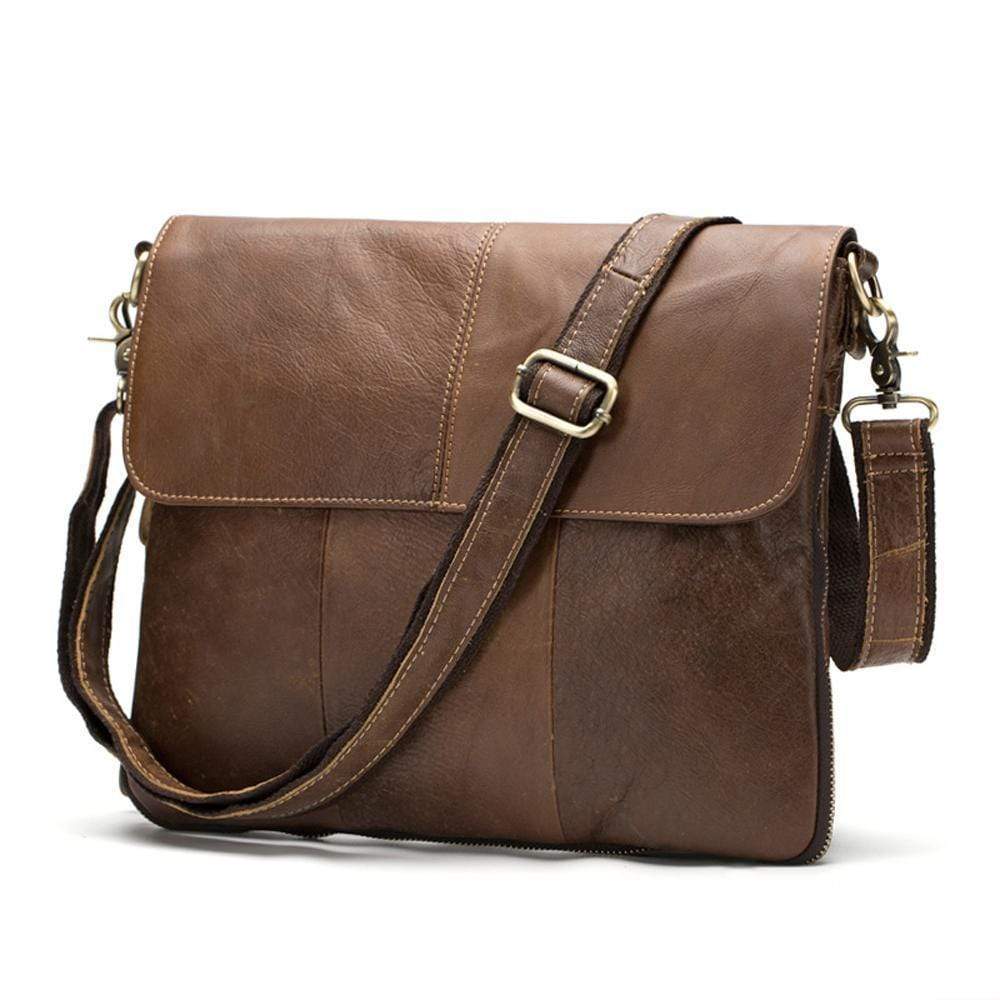 Rossie Viren Men's  Medium Vintage Leather Messenger Bag