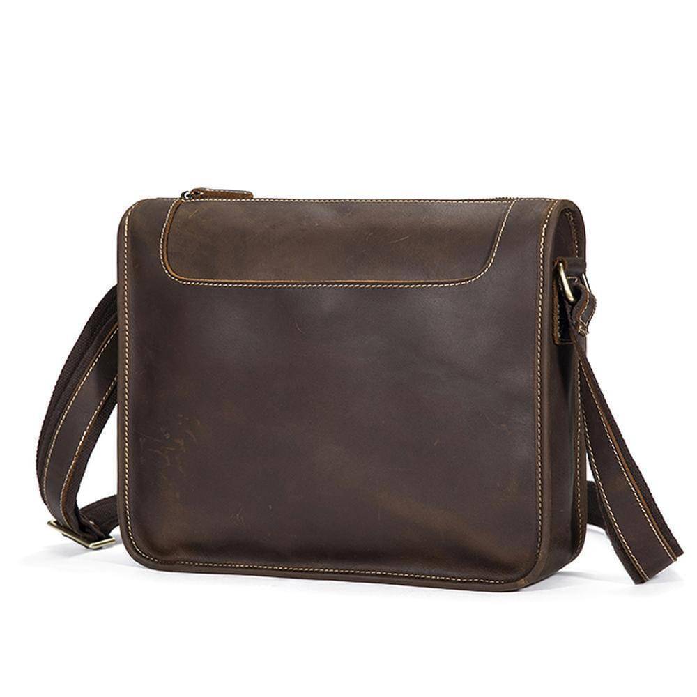 Rossie Viren  Men's Vintage  Leather Satchel Messenger Crossbody Bag