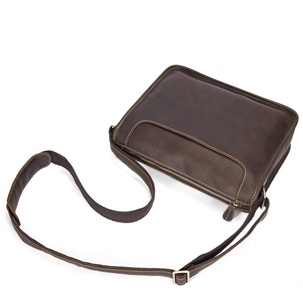 Rossie Viren  Men's Vintage  Leather Satchel Messenger Crossbody Bag