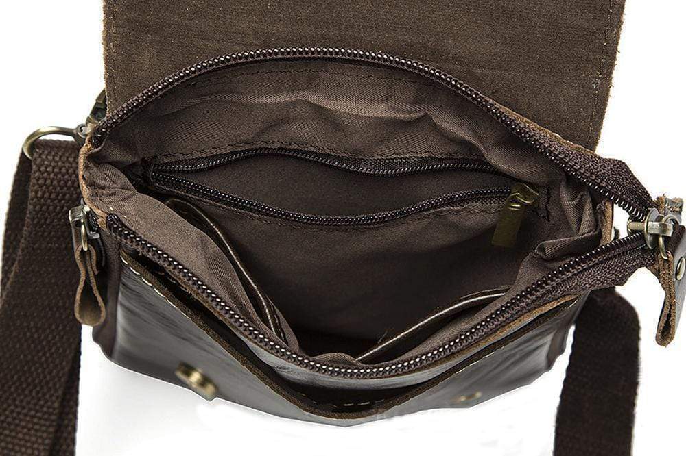 Rossie Viren Men Vintage Leather Small  Messenger Bag