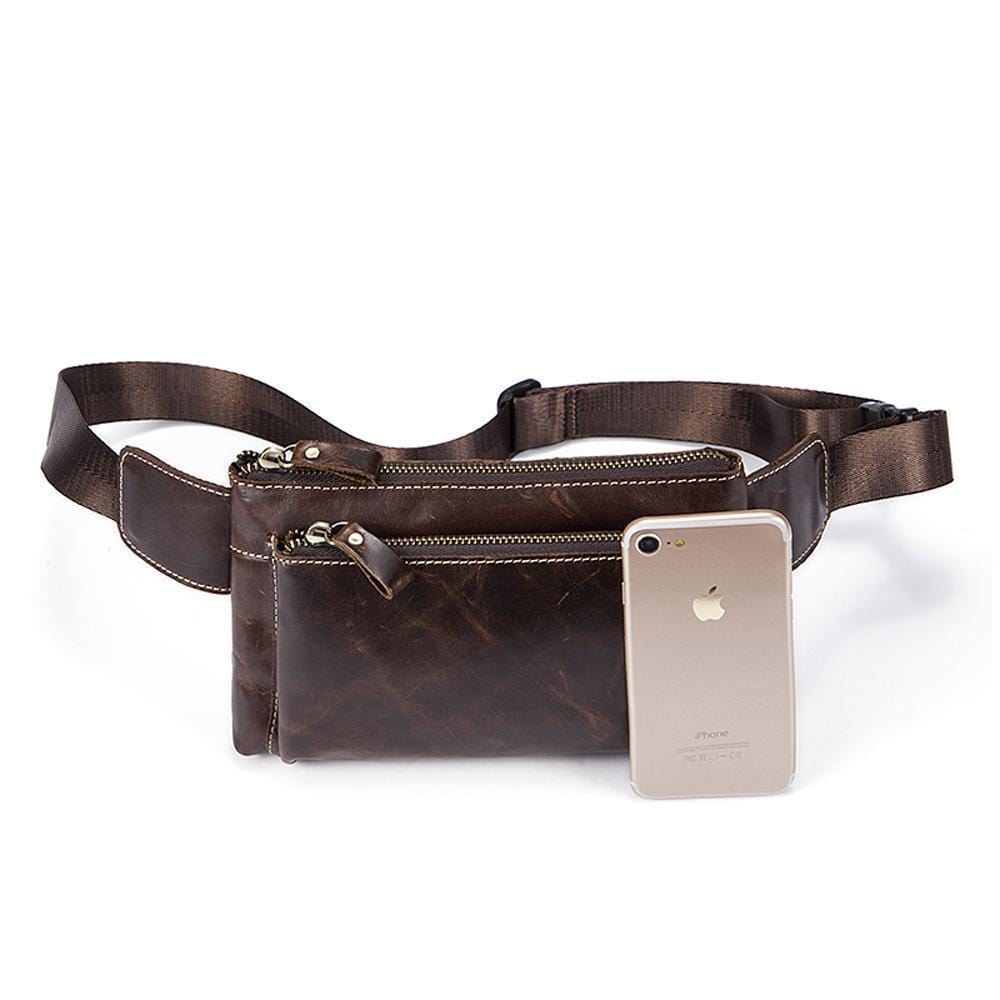 Rossie Viren Men Vintage Leather Waist Bag