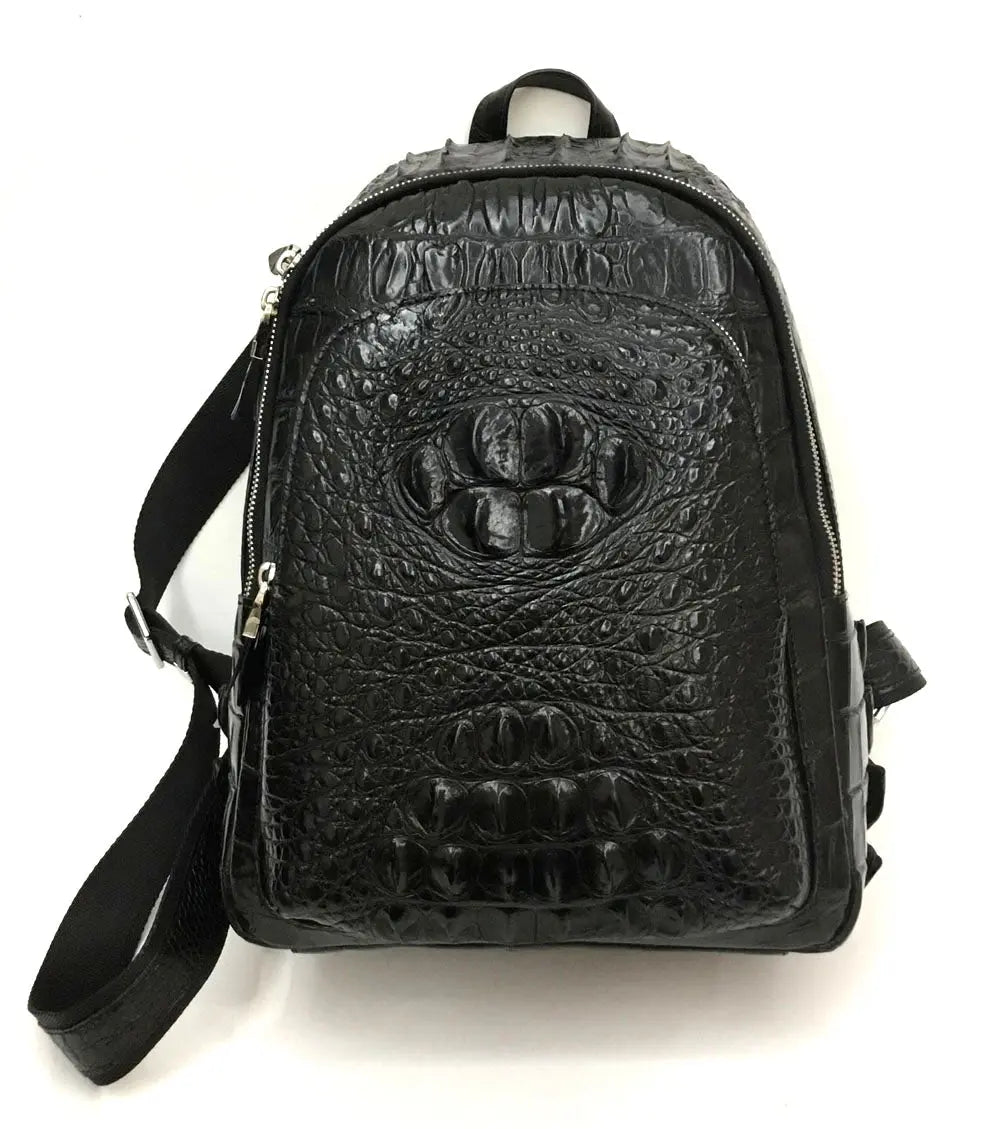 Rossie Viren Unisex Crocodile Skin Leather Backpack