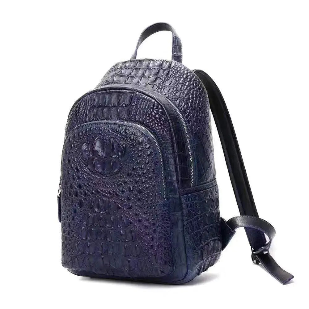 Rossie Viren Unisex Crocodile Skin Leather Backpack